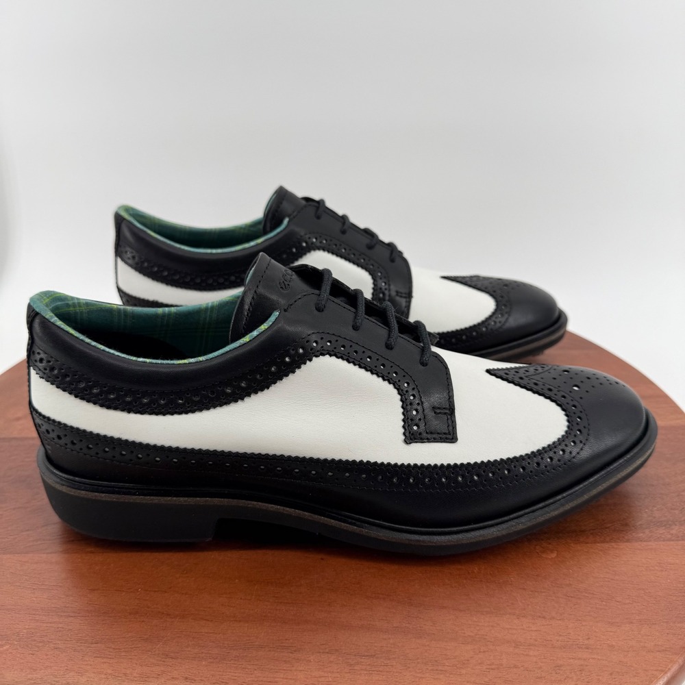 ECCO M Golf Classic Hybrid Black White Wingtip Brogue Shoes Men EU 42 US 8-8.5